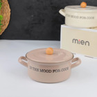 Mien Emaye 18 cm Derin Tencere Krem