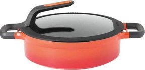 Berghoff Gem Stay Cool 2307407 Cam Kapaklı Döküm 28 cm Basık Tencere