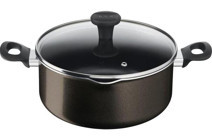 Tefal Early Plus Cam Kapaklı Titanyum 24 cm Derin Tencere