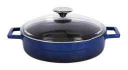 Lava Glaze Döküm 24 cm Basık Tencere Mavi