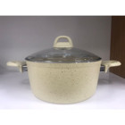 Hascevher Cam Kapaklı Granit 24 cm Derin Tencere