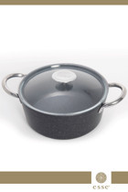 Esse E00261 Cam Kapaklı Granit 26 cm Derin Tencere