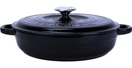 Lava Heritage Döküm 28 cm Basık Tencere Siyah