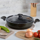 Evren Non-Stick Cam Kapaklı Granit 26 cm Karnıyarık Tencere