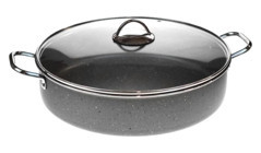 Cookcase Mega Cam Kapaklı Granit 38 cm Karnıyarık Tencere