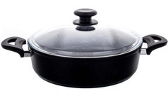 Aryıldız Solido Premium Cam Kapaklı Granit 30 cm Basık Tencere