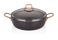 Neva Bitter Plus N2848 Cam Kapaklı Granit 26 cm Basık Tencere
