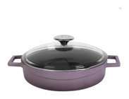 Lava Glaze Döküm 28 cm Basık Tencere Mor