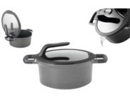 Berghoff Gem Stay Cool 2307418 Cam Kapaklı Döküm 24 cm Derin Tencere