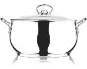 Cooker Lara Cam Kapaklı Çelik 24 cm Derin Tencere
