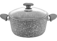 Papilla Nature Stone Cam Kapaklı Granit 24 cm Derin Tencere