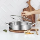 Karaca 3Ply PowerSteel 316+ İndüksiyon Cam Kapaklı Çelik 26 cm Karnıyarık Tencere