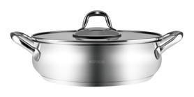 Karaca New Akara İndüksiyon Cam Kapaklı Çelik 24 cm Karnıyarık Tencere