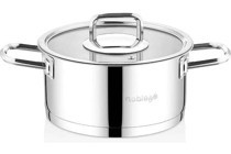 Nice Home Art Solid Cam Kapaklı Çelik 20 cm Derin Tencere
