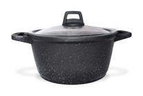 Khor Negro Cam Kapaklı Döküm 24 cm Derin Tencere