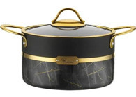Brioni Selection SLS-134 Cam Kapaklı Granit 28 cm Derin Tencere