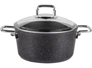 Aryıldız Terra Grey Cam Kapaklı Döküm-Granit 20 cm Derin Tencere