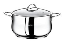 Oms Collection 2038 Cam Kapaklı Çelik 24 cm Derin Tencere