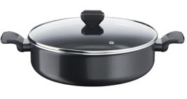 Tefal B56772 Cam Kapaklı Titanyum 28 cm Basık Tencere