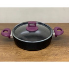 Esse Cam Kapaklı Granit 24 cm Basık Tencere