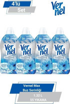 Vernel Fresh Kontrol Var 55 Yıkama Yumuşatıcı 4x1.32 lt
