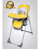 Baby Care Bc-511 Flex 5 Noktalı Emniyet Kemerli 20 kg Taşıma Kapasiteli Tekerlekli Tepsili Oturaklı Yükselticili Portatif Mama Sandalyesi Sarı