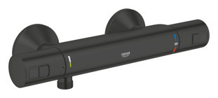 Grohe Precision Start Pirinç Çift Delikli Aç Kapa Dereceli Yarı Ankastre Yuvarlak Banyo Bataryası Siyah