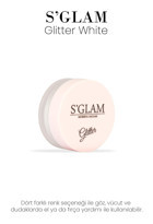 S'Glam White Toz Işıltılı Tekli Far Beyaz