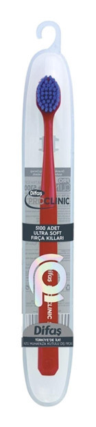Difaş Pro Clinic Ultra Soft Diş Fırçası Kırmızı