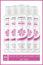 Watsons Classy Musk Pudrasız Ter Önleyici Sprey Kadın Deodorant 5x150 ml