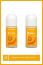 Watsons Citrus Pudrasız Ter Önleyici Antiperspirant Roll-On Kadın Deodorant 2x50 ml