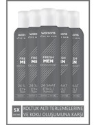 Watsons Fresh Men Pudrasız Ter Önleyici Sprey Erkek Deodorant 5x150 ml