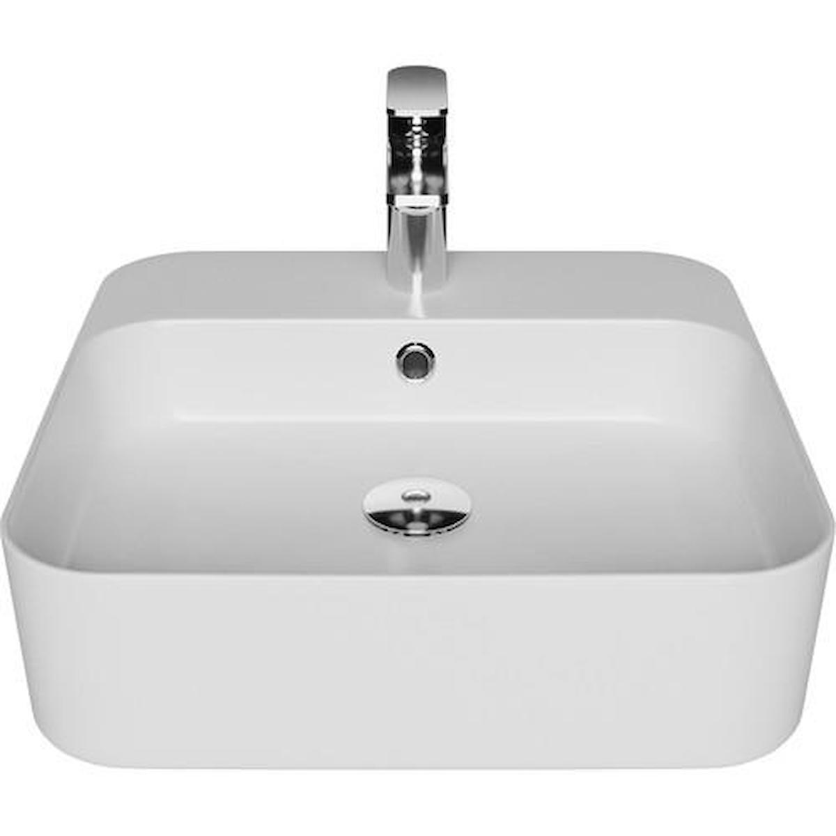 Creavit Loop Lp046 Klasik Tekli 45 cm Seramik Çanak Kare Lavabo Beyaz