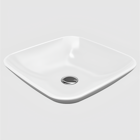 Bien Harmony Klasik Tekli 43 cm Seramik Tezgah Üstü Kare Lavabo Beyaz