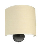 Lumexx Abajurlu Oval Tekli Bambu LED Aplik Kahverengi