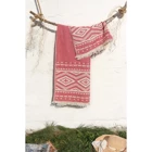 Baveno Etnik Pamuklu Plaj Havlusu Kırmızı