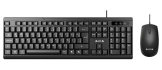 Aula Ac101 Sessiz Ergonomik Siyah Kablolu Klavye Mouse Seti
