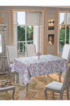 Tropikhome Leke Tutmaz Polyester 150 x 150 cm Dertsiz Dikdörtgen Masa Örtüsü Pembe