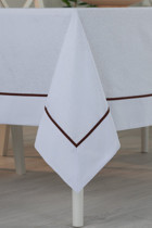 Tropikhome Pamuk 140 x 180 cm Dikdörtgen Masa Örtüsü Beyaz