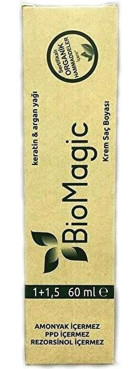 BioMagic Keratin & Argan Yağı 55.33 Açık Kahve Dore Organik Amonyaksız Krem Saç Boyası 60 Ml