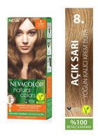 Nevacolor Natural Colors 8. Açık Sarı Krem Saç Boyası 50 Ml