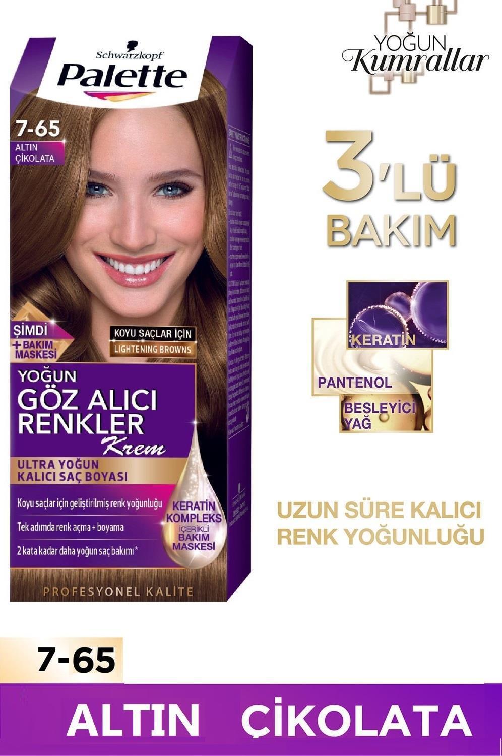 Schwarzkopf Palette Göz Alıcı Renkler 7.65 Altın Çikolata Krem Saç Boyası 50 ml