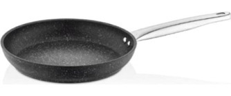 Falez Black Line Cookcase Çelik Saplı Granit 28 cm Düz Tava Siyah