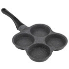 Lyrlody 4 Bölüm Plastik Saplı Alüminyum 36.5x19.5 cm Omlet Tava Gri