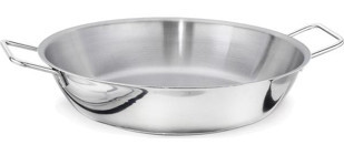 Kapp Çift Kulplu Çelik 32 cm Düz Tava Gri