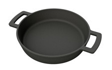 Outdoorchef Gurme Döküm Saplı Demir Döküm 24 cm Düz Tava Siyah