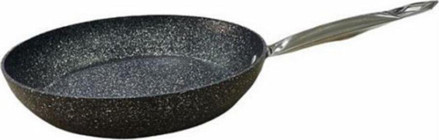 O.M.S 3207 Metal Saplı Alüminyum 22 cm Düz Tava Siyah