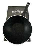 Fifiyat Home Masterchef Plastik Saplı Alüminyum 28 cm Wok Tava Siyah