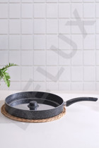 Delux Metal Granit 34 cm Balık Tava Gri
