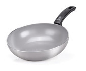 Moneta Innova Plastik Saplı Alüminyum 28 cm Wok Tava Gri